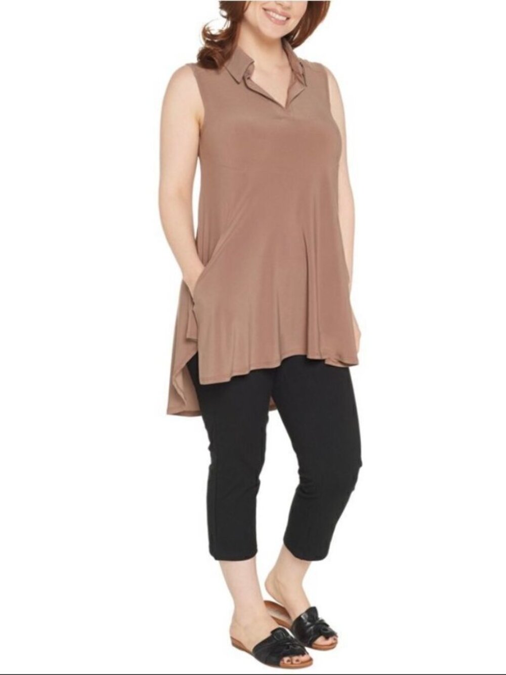 Women with Control Petite Tunic & Crop Pants Set
